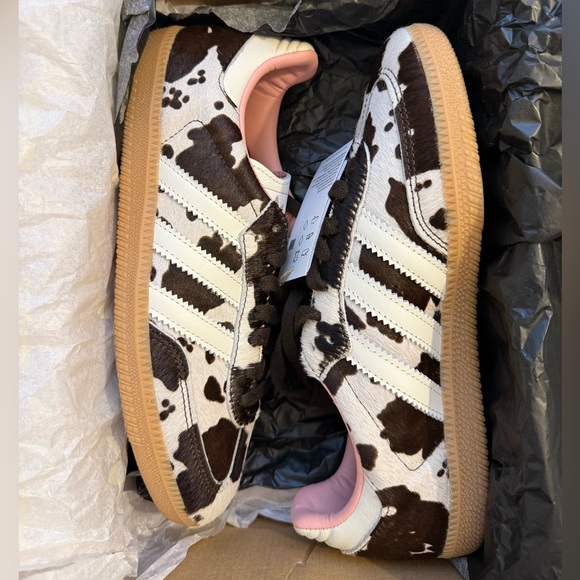 ADIDAS SAMBA OG Cow Print size 8 Women Sneaker Animal Print Style Gum Sole NWT - Picture 8 of 17